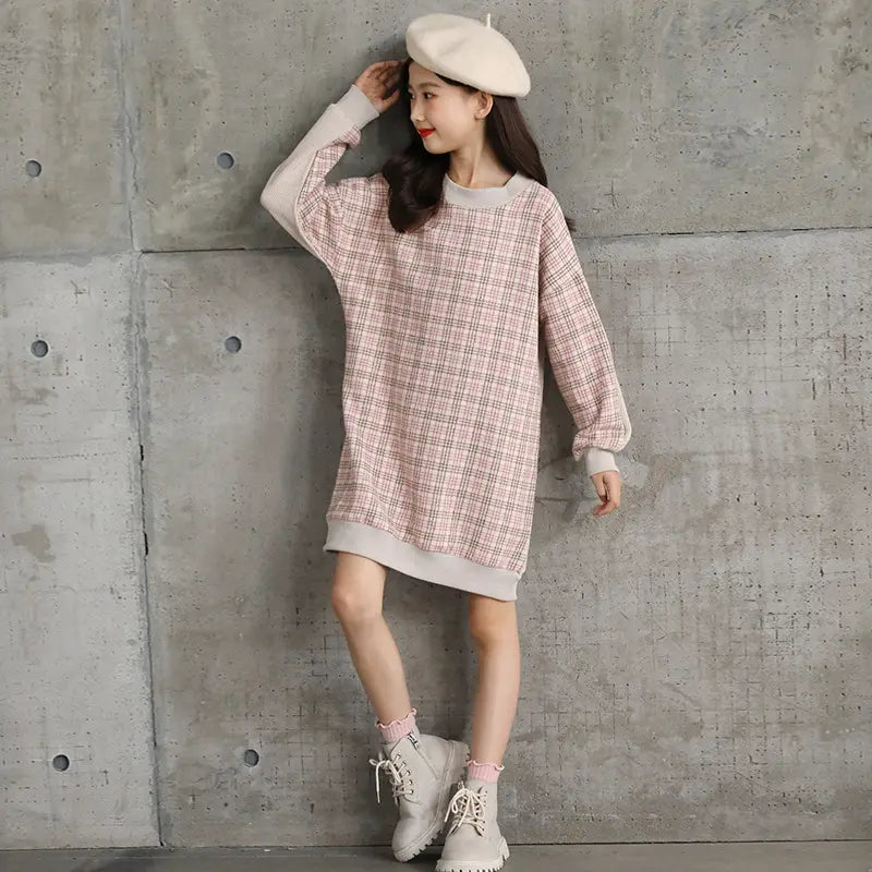 Girls Long Sleeve Sweater Soft and Comfy School Dress
